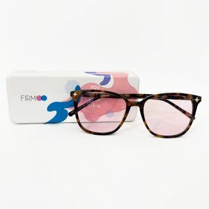 FIRMOO Judy162 Tortoise Brown Oversized M Glasses Pink Light Fashion Tint Non-RX